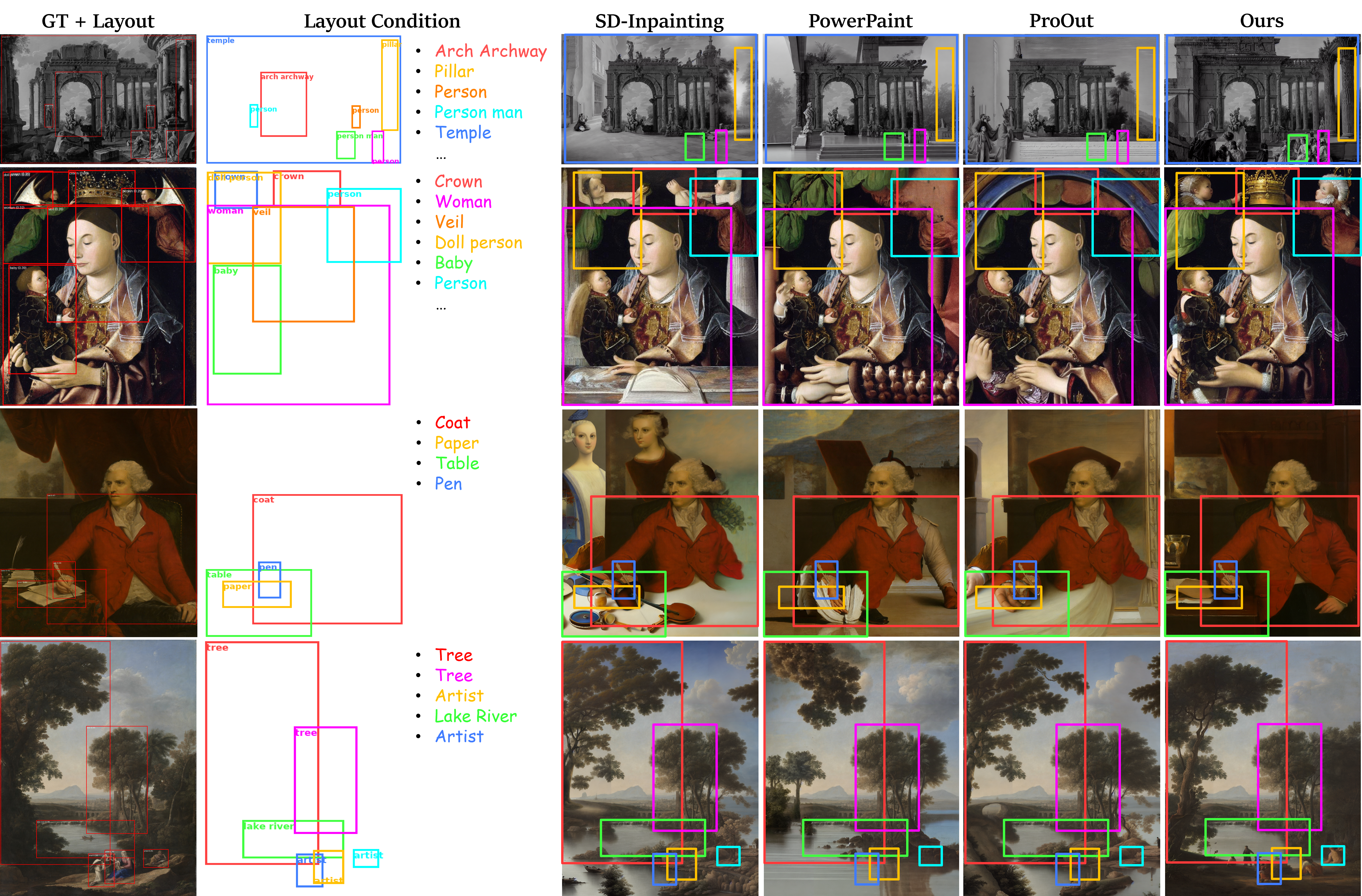 Qualitative results on Layout-guided Generation